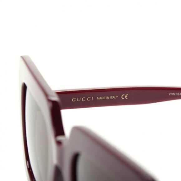 Gucci Acetate Oversized Sunglasses GG0328S in Burgundy - Picture 6 of 14